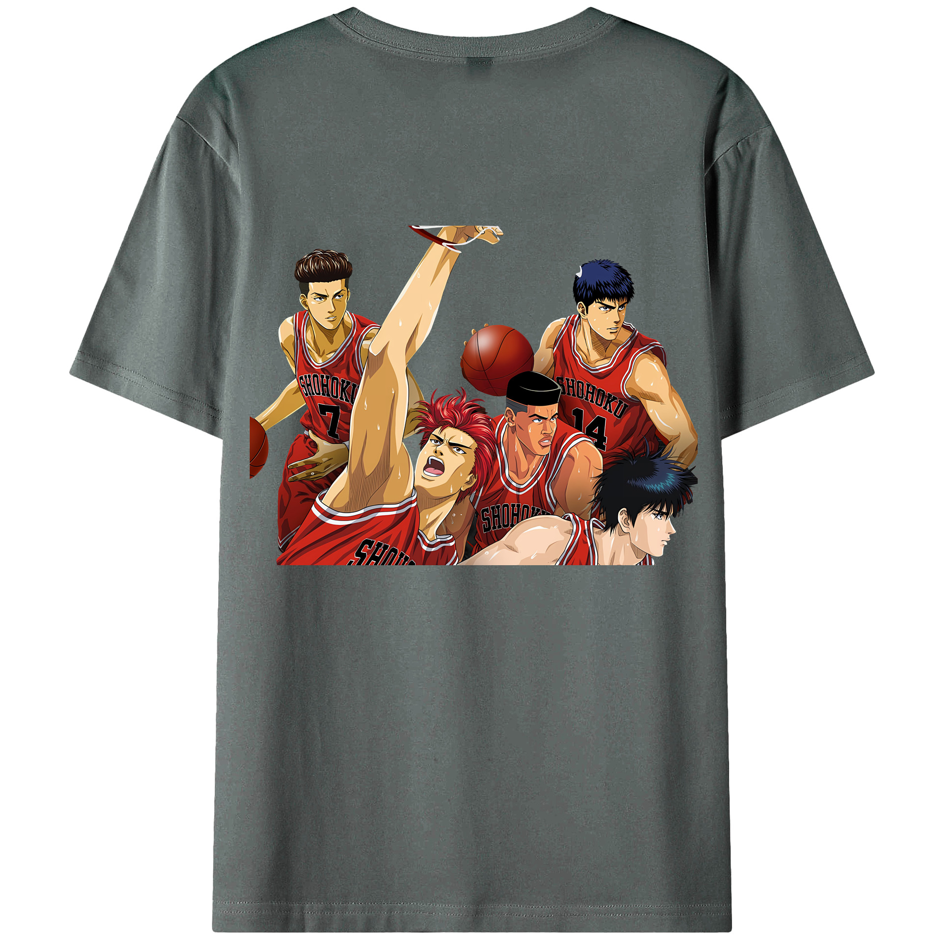 （画像用） SLAM DUNK／スラムダンク 綿100％ メンズ半袖Tシャツ（バックプリント） 通気性